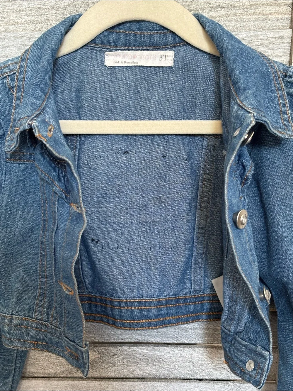 Custom JOHNNY CASH Young Hearts Hand-sewn Girly Cropped Denim Jacket SZ3 Toddler